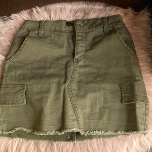 High waisted cargo skirt